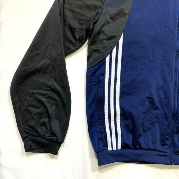Adidas Full Zip Tracksuit Jacket Three Stripes Logo Golf Athleisure Mock‎ Neck L - Picture 7 of 12